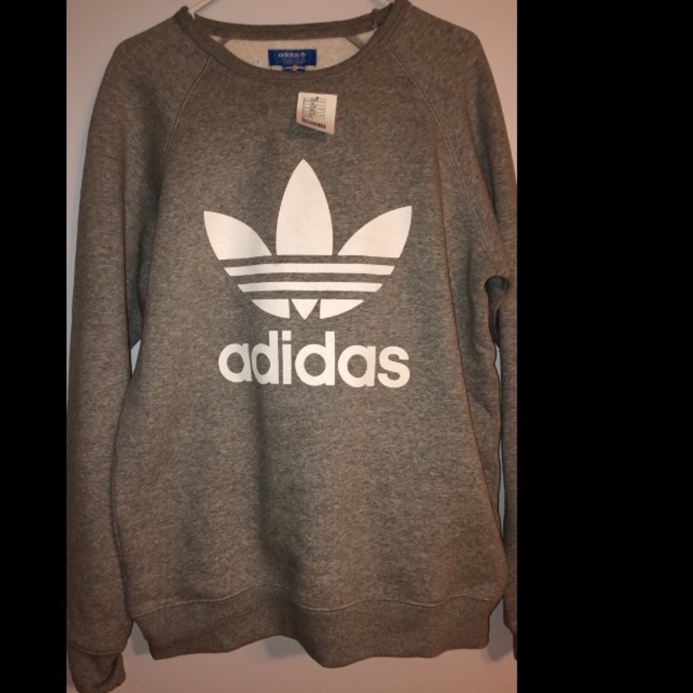 Gray Adidas crew neck sweatshirt